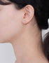 Elegant Sterling Silver Bar Stud Earrings with Cubic Zirconia